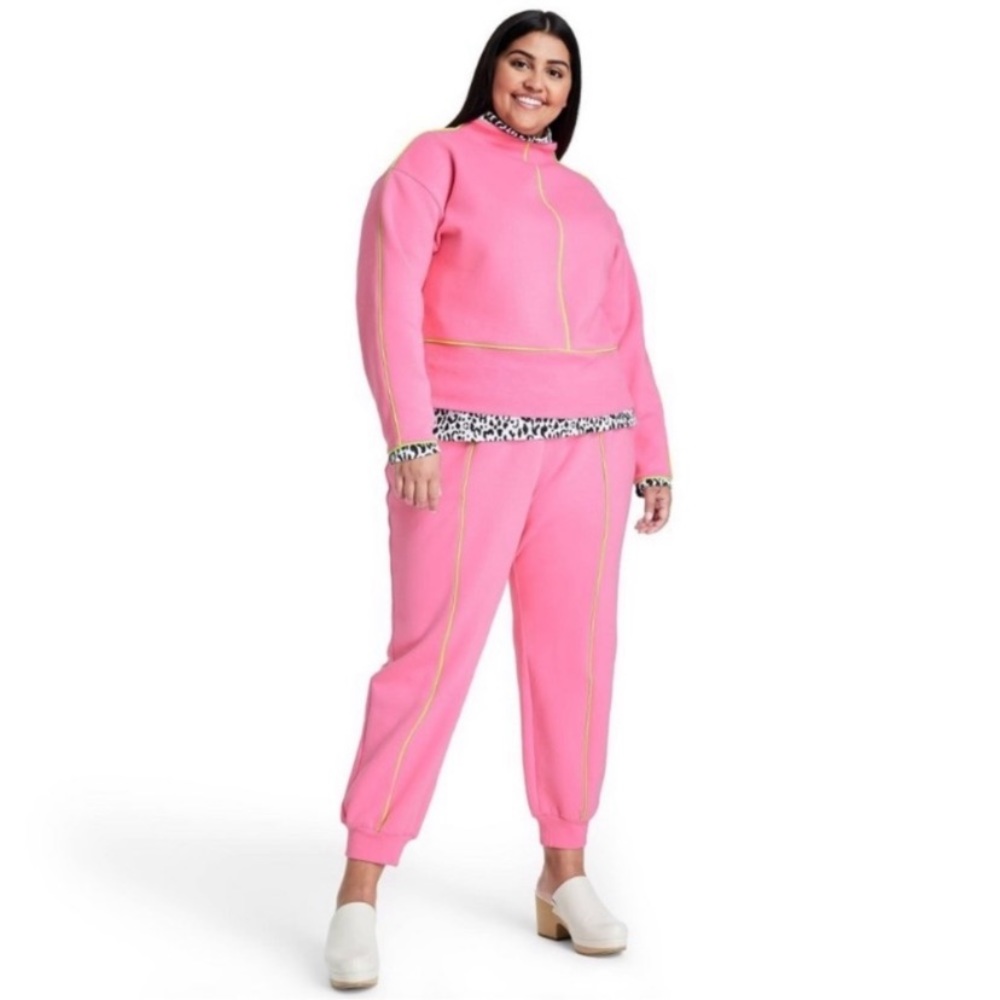 Victor Glemaud x Target Pink/Lime Green Sweatpants, pockets, size 2X